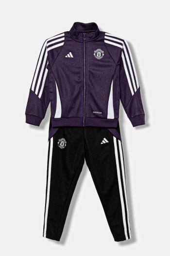 Detská tepláková súprava adidas Performance Manchester United fialová farba, JN9683