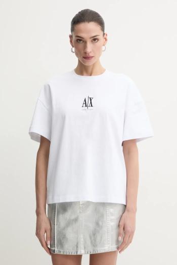 Bavlnené tričko Armani Exchange dámske, biela farba, XW001182 AF15085