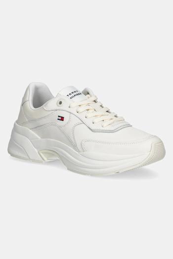 Kožené tenisky Tommy Hilfiger IM INES CHUNKY SNEAKER dámske, biela farba, FW0FW08556