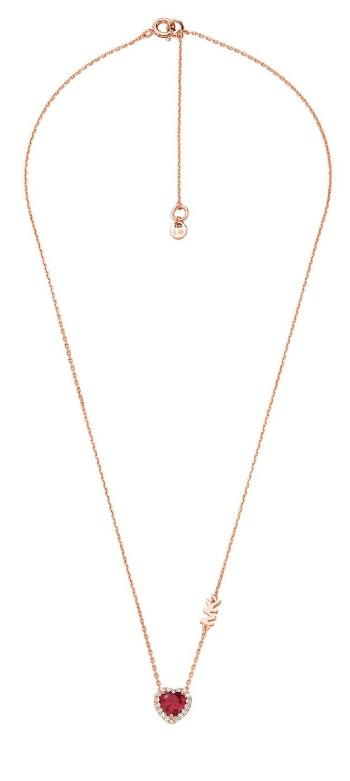 Michael Kors Krásny pozlátený náhrdelník so zirkónmi Pavé Heart MKC1520BG791