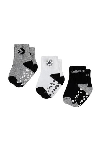 Ponožky pre bábätká Converse 3-pak čierna farba