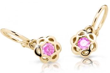 Cutie Jewellery Zlaté detské náušnice C2179-10-X-1 ružová