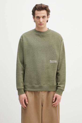 Mikina Barbour Barbour Calton OS Fit Crew Sweatshirt zelená farba, melanžová, MOL0676