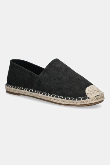 Semišové espadrilky Guess ELCHE čierna farba, FMJELC FAB14