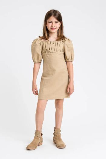 Dievčenské šaty Twinset béžová farba, mini, rovný strih, 251GJ2406