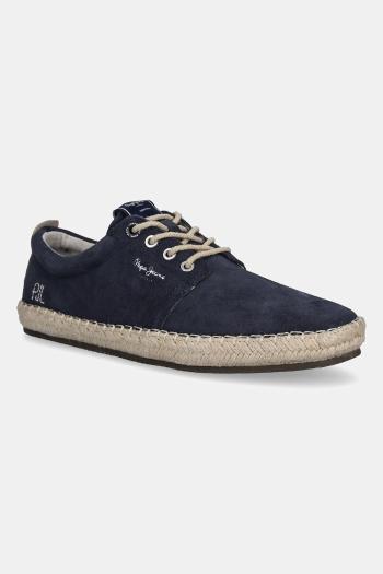 Semišové espadrilky Pepe Jeans TOURIST WEST tmavomodrá farba, PMS10336