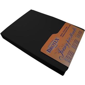 Brotex Jersey plachta na posteľ čierna, 90 × 200 cm, jednolôžko (35091/048)
