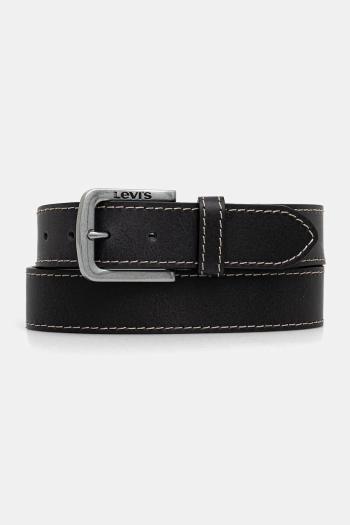 Kožený opasok Levi's čierna farba, 000I6-0000
