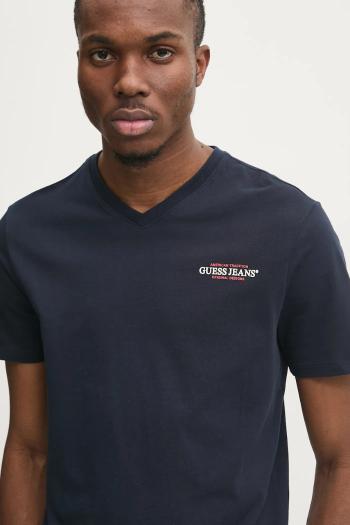 Tričko Guess Jeans pánske, tmavomodrá farba, s potlačou, M4YI50 K8HM0