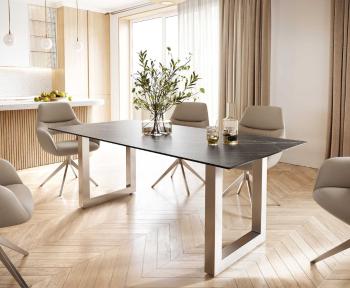 Jedálenský stôl Edge 200x100 cm keramický Laminam® Noir Desir hnedý