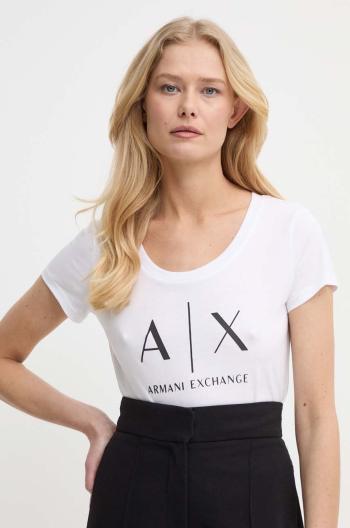 Bavlnené tričko Armani Exchange dámske, biela farba, 8NYT70 YJ16Z NOS