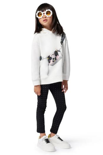 Detské legíny Marc Jacobs čierna farba, s nášivkou, W60473