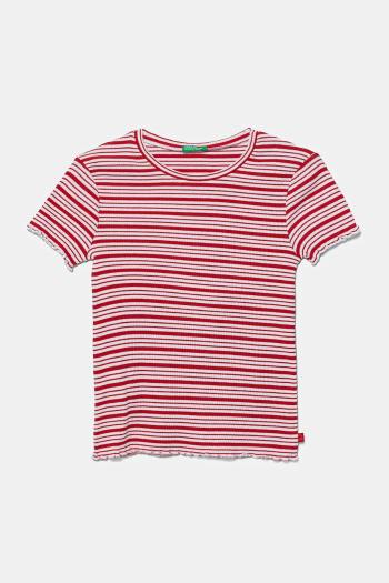 Detské tričko United Colors of Benetton červená farba, 3TLVC10N0
