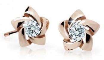 Cutie Jewellery Detské náušnice z ružového zlata C2201-30-X-4 biela