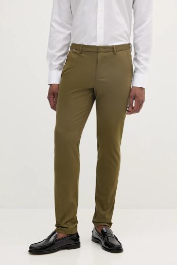 Nohavice BOSS pánske, zelená farba, strih chinos, 50487754