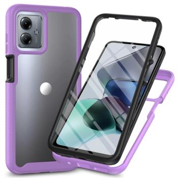 DUAL Obojstranný kryt s fóliou Motorola Moto G54 5G / G54 5G Power Edition fialový