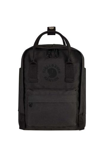 Ruksak Fjallraven Re-Kanken Mini čierna farba, malý, s nášivkou, F23549