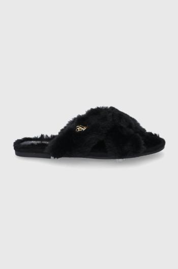 Papuče Lauren Ralph Lauren Sydni čierna farba, 802851160002