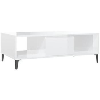 SHUMEE Konferenčný stolík biely vysoký lesk 103,5 × 60 × 35 cm drevotrieska, 806028