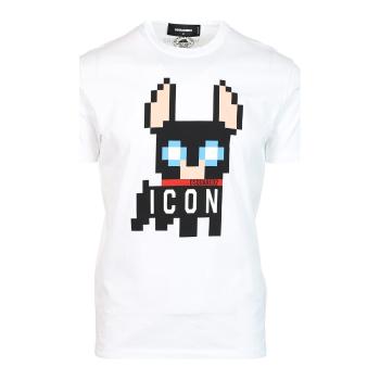 Dsquared  T-shirt Cyro Pixélé   Mikiny Biela