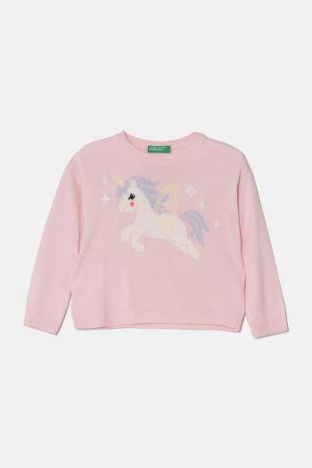 Detský sveter United Colors of Benetton ružová farba, tenký, 1070H102K