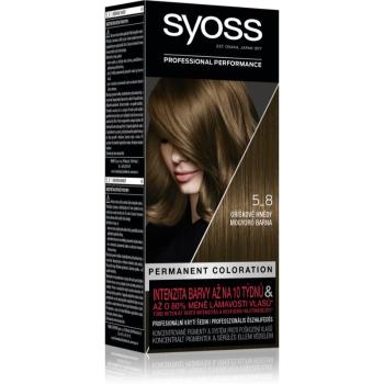 Syoss Color permanentní barva na vlasy odstín 5-8 Oříškově hnědý 2x50 ml