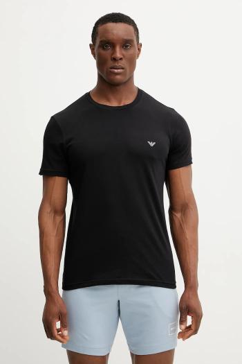 Tričko Emporio Armani Underwear 2-pak pánske, čierna farba, melanžové, EM000391 AF10776