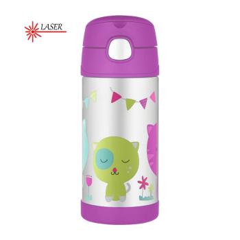 Thermos FUNtainer Detská termoska so slamkou - mačka 355 ml