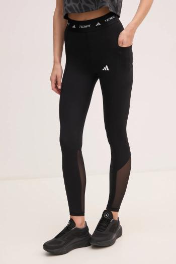 Tréningové legíny adidas Performance Techfit čierna farba, s potlačou, IT2282