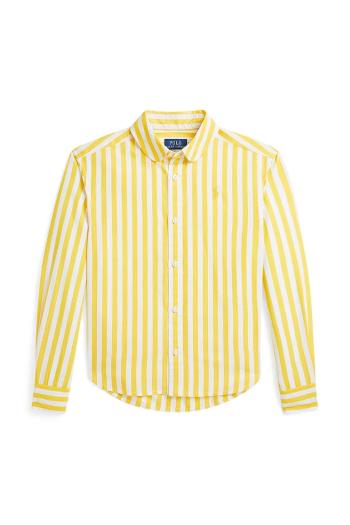 Detská bavlnená košeľa Polo Ralph Lauren žltá farba, 313957451001
