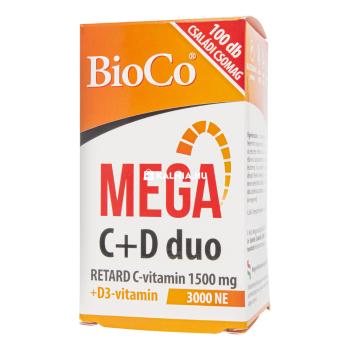 BioCo Mega C + D duo C-vitamin 1500 mg + D3-vitamin 3000NE retard filmtabletta 100 db