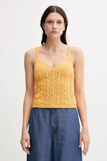 Bavlnený top United Colors of Benetton žltá farba, 101TDH01B