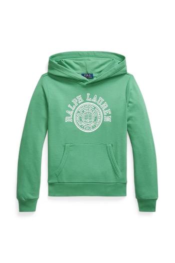 Mikina Polo Ralph Lauren zelená farba, s kapucňou, s potlačou, 323971334001