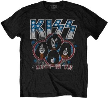 Kiss Tričko Alive in '77 Unisex Black M