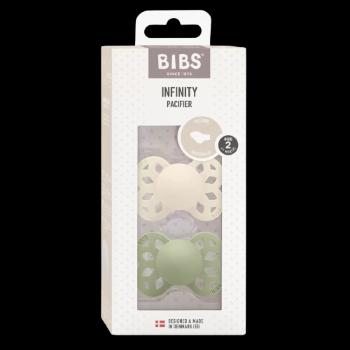 BIBS Infinity anatomické cumlíky zo silikónu, veľkosť 2, Ivory / Sage 2 ks