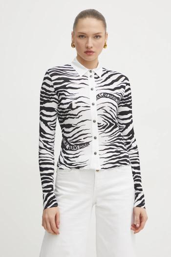 Košeľa Versace Jeans Couture dámska, biela farba, regular, s klasickým golierom, 78HAL2P3 JS468