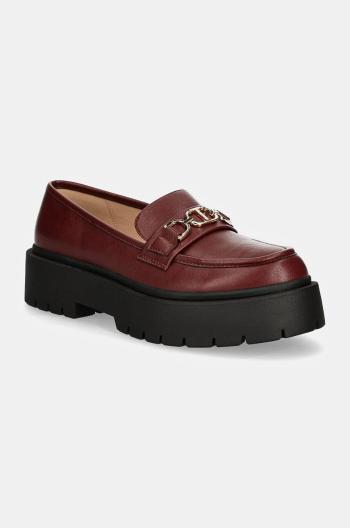 Mokasíny Twinset dámske, bordová farba, na platforme, 242TCP060