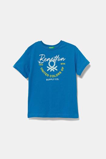 Detské bavlnené tričko United Colors of Benetton s potlačou, 3I1XC10OO