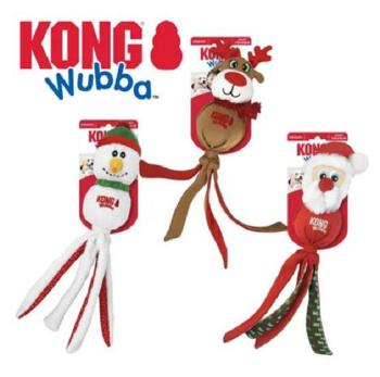 Kong Dog Holiday Wubba (santa, sob, alebo snehuliak), s pískatkom, polyester, L hračka pre psy