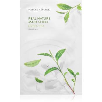 NATURE REPUBLIC Real Nature Green Tea Mask Sheet hydratačná plátienková maska so zeleným čajom 23 ml