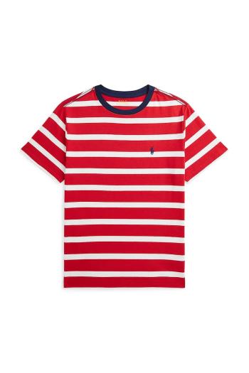 Detské bavlnené tričko Polo Ralph Lauren červená farba, vzorované, 323958170001