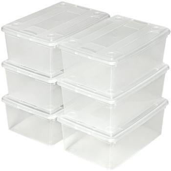 Tectake - Úložné boxy plastové škatule sada 24-dielna - priehľadná (402006)