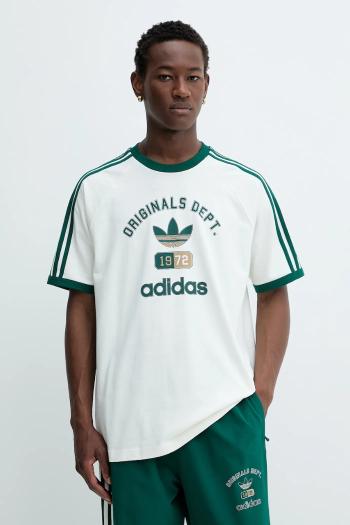 Bavlnené tričko adidas Originals OG Dept Tee pánske, béžová farba, s potlačou, KD6266