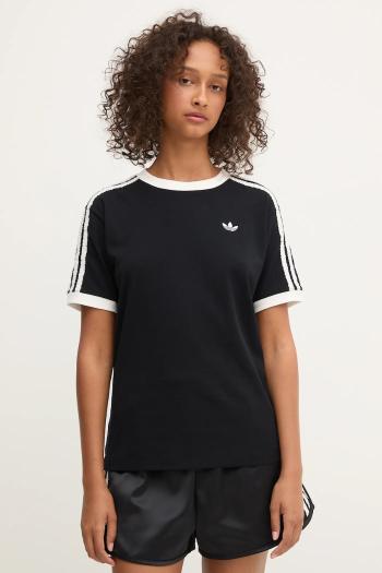 Tričko adidas Originals Ruffle 3S Tee dámske, čierna farba, KC8819