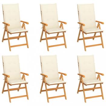 Záhradná stolička 6 ks teak / látka Dekorhome