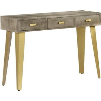 SHUMEE masívny mangovník sivý s mosadzou 110 × 35 × 76 cm (246682)