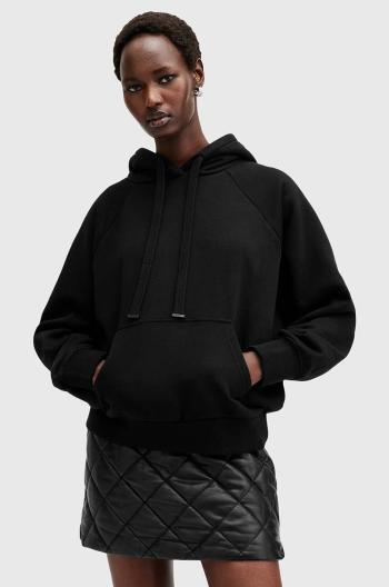 Bavlnená mikina AllSaints TALON UNDRGRND HOODY dámska, čierna farba, s kapucňou, s potlačou, W051JB