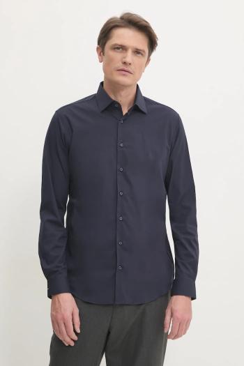 Košeľa Calvin Klein pánska, tmavomodrá farba, regular, s klasickým golierom, K10K109509