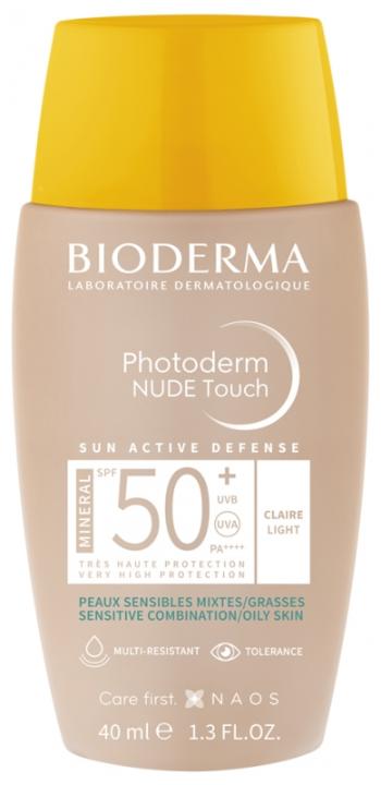 Bioderma Tónovaný fluid pre zmiešanú až mastnú pleť Photoderm Nude Touch Mineral SPF 50+ (Fluid) 40 ml Light