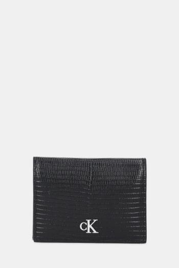 Kožené puzdro na karty Calvin Klein čierna farba, LV04F1068G